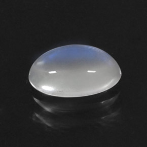 Pedra da lua arco-íris branco natural 1,09ct, corte oval, transparente