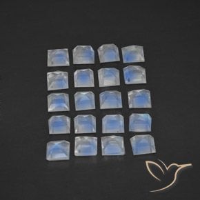 Pedras preciosas de Pedra da Lua Arco-Íris Branco azulado natural de 2.70 ct, Quadrado, Transparente