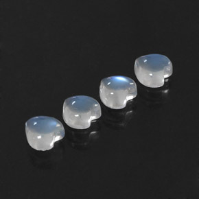 Pedras preciosas de pedra da lua arco-íris branco natural de  ct, formato de coração, transparente