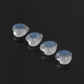 Pedras preciosas de pedra da lua arco-íris branco natural de  ct, formato de coração, transparente
