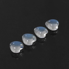 Pedras preciosas de pedra da lua arco-íris branco natural de  ct, formato de coração, transparente