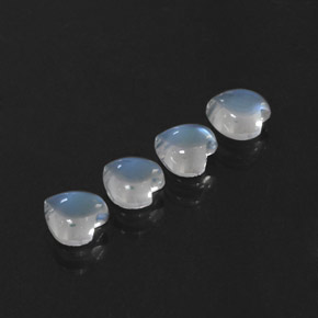 Pedras preciosas de pedra da lua arco-íris branco natural de  ct, formato de coração, transparente
