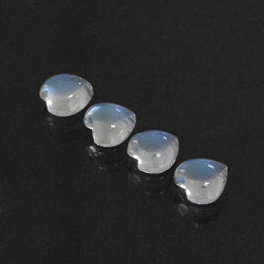 Pedras preciosas de pedra da lua arco-íris branco natural de  ct, formato de coração, transparente