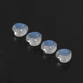 Pedras preciosas de pedra da lua arco-íris branco natural de  ct, formato de coração, transparente