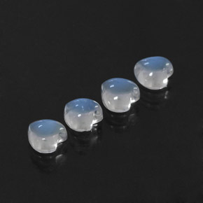 Pedras preciosas de pedra da lua arco-íris branco natural de  ct, formato de coração, transparente
