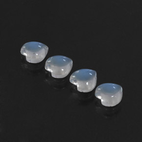 Pedras preciosas de pedra da lua arco-íris branco natural de  ct, formato de coração, transparente