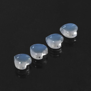 Pedras preciosas de pedra da lua arco-íris branco natural de  ct, formato de coração, transparente