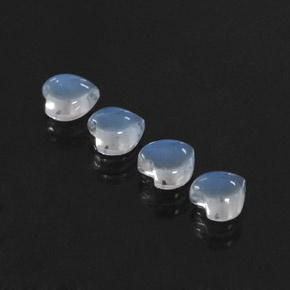 Pedras preciosas de pedra da lua arco-íris branco natural de  ct, formato de coração, transparente