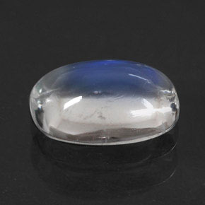 Pedra da lua arco-íris branco natural 0,90ct, almofada cortada, transparente