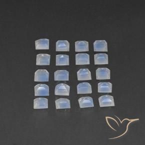 Pedras preciosas de Pedra da Lua Arco-Íris Branco azulado natural de 3.12 ct, Quadrado, Transparente