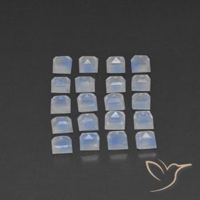 Pedras preciosas de Pedra da Lua Arco-Íris Branco azulado natural de 3.80 ct, Quadrado, Transparente
