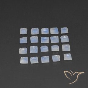 Pedras preciosas de Pedra da Lua Arco-Íris Branco azulado natural de 2.28 ct, Quadrado, Transparente