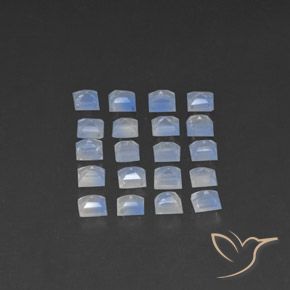 Pedras preciosas de Pedra da Lua Arco-Íris Branco azulado natural de 2.65 ct, Quadrado, Transparente
