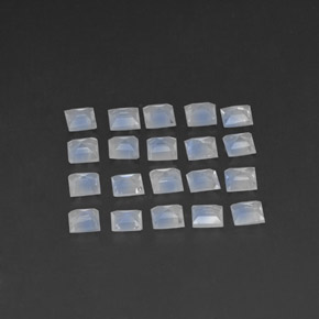 Pedras preciosas de pedra da lua arco-íris branco natural de 2,48 ct, quadrado, transparente
