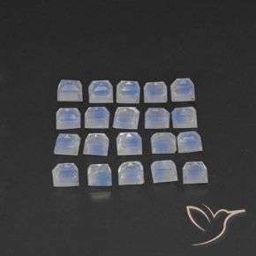 Pedras preciosas de Pedra da Lua Arco-Íris Branco azulado natural de 3.74 ct, Quadrado, Transparente