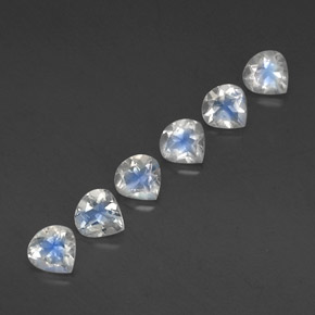 Pedras preciosas de pedra da lua arco-íris branco natural de 2,37 ct, formato de pêra, transparente