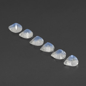 Pedras preciosas de pedra da lua arco-íris branco natural de 2,37 ct, formato de pêra, transparente