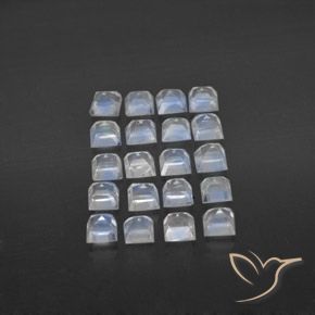 Pedras preciosas de Pedra da Lua Arco-Íris Branco azulado natural de 2.90 ct, Quadrado, Transparente