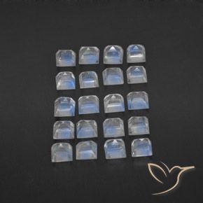 Pedras preciosas de Pedra da Lua Arco-Íris Branco azulado natural de 3.45 ct, Quadrado, Transparente