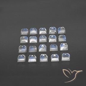 Pedras preciosas de Pedra da Lua Arco-Íris Branco azulado natural de 3.65 ct, Quadrado, Transparente