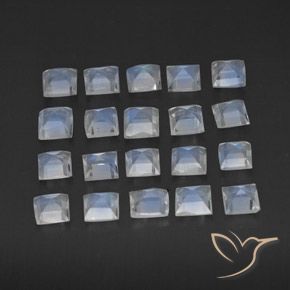 Pedras preciosas de Pedra da Lua Arco-Íris Branco azulado natural de 2.32 ct, Quadrado, Transparente