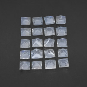 Pedras preciosas de pedra da lua arco-íris branco natural de 2,51 ct, quadrado, transparente