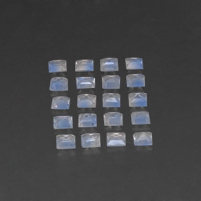 Pedras preciosas de pedra da lua arco-íris branco natural de 2,13 ct, quadrado, transparente