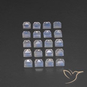 Pedras preciosas de Pedra da Lua Arco-Íris Branco azulado natural de 3.77 ct, Quadrado, Transparente