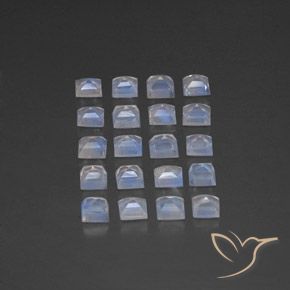 Pedras preciosas de Pedra da Lua Arco-Íris Branco azulado natural de 3.10 ct, Quadrado, Transparente