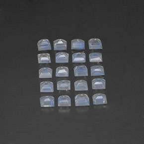 Pedras preciosas de pedra da lua arco-íris branco natural de  ct, quadrado, transparente