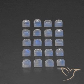 Pedras preciosas de Pedra da Lua Arco-Íris Branco azulado natural de 3.69 ct, Quadrado, Transparente