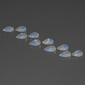 Pedras preciosas de pedra da lua arco-íris branco natural de  ct, formato de pêra, transparente