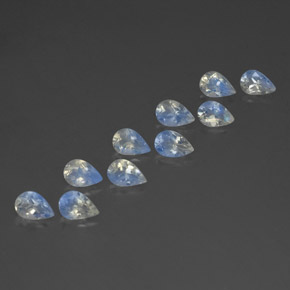 Pedras preciosas de pedra da lua arco-íris branco natural de  ct, formato de pêra, transparente
