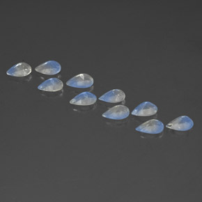 Pedras preciosas de pedra da lua arco-íris branco natural de  ct, formato de pêra, transparente