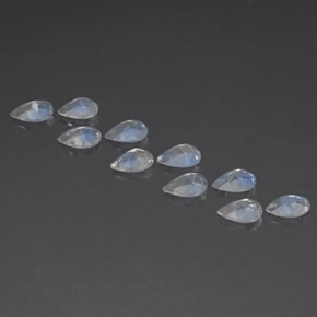 Pedras preciosas de pedra da lua arco-íris branco natural de  ct, formato de pêra, transparente
