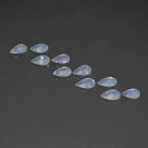 Pedras preciosas de pedra da lua arco-íris branco natural de  ct, formato de pêra, transparente