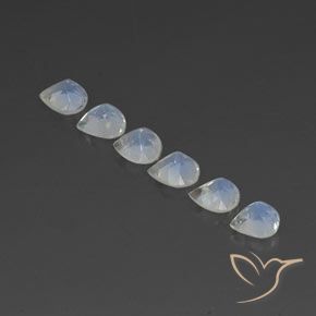 Pedras preciosas de pedra da lua arco-íris branco natural de 2,30 ct, formato de pêra, transparente