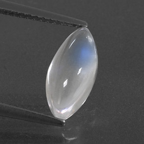 Pedra da lua arco-íris branco natural 1,92ct, marquise, transparente