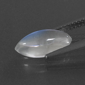 Pedra da lua arco-íris branco natural 1,92ct, marquise, transparente
