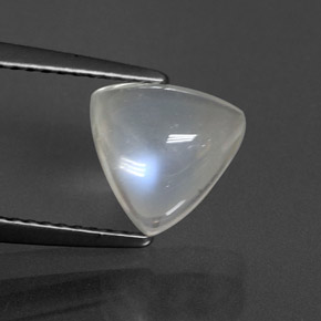 Pedra da lua arco-íris branco natural 1,85ct, trillion, transparente