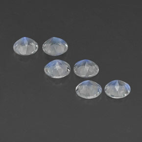 Pedras preciosas de pedra da lua arco-íris branco natural de  ct, corte redondo, transparente