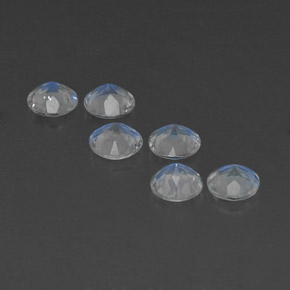 Pedras preciosas de pedra da lua arco-íris branco natural de  ct, corte redondo, transparente