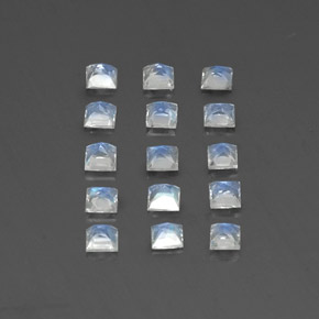 Pedras preciosas de pedra da lua arco-íris branco natural de  ct, quadrado, transparente
