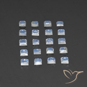 Pedras preciosas de Pedra da Lua Arco-Íris Branco azulado natural de 2.95 ct, Quadrado, Transparente