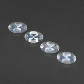 Pedras preciosas de pedra da lua arco-íris branco natural de  ct, corte oval, transparente