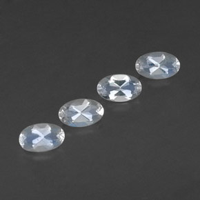 Pedras preciosas de pedra da lua arco-íris branco natural de  ct, corte oval, transparente