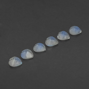 Pedras preciosas de pedra da lua arco-íris branco natural de  ct, formato de coração, transparente