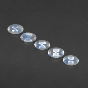 Pedras preciosas de pedra da lua arco-íris branco natural de  ct, corte oval, transparente