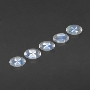 Pedras preciosas de pedra da lua arco-íris branco natural de  ct, corte oval, transparente