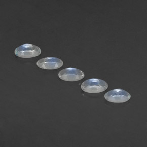 Pedras preciosas de pedra da lua arco-íris branco natural de  ct, corte oval, transparente